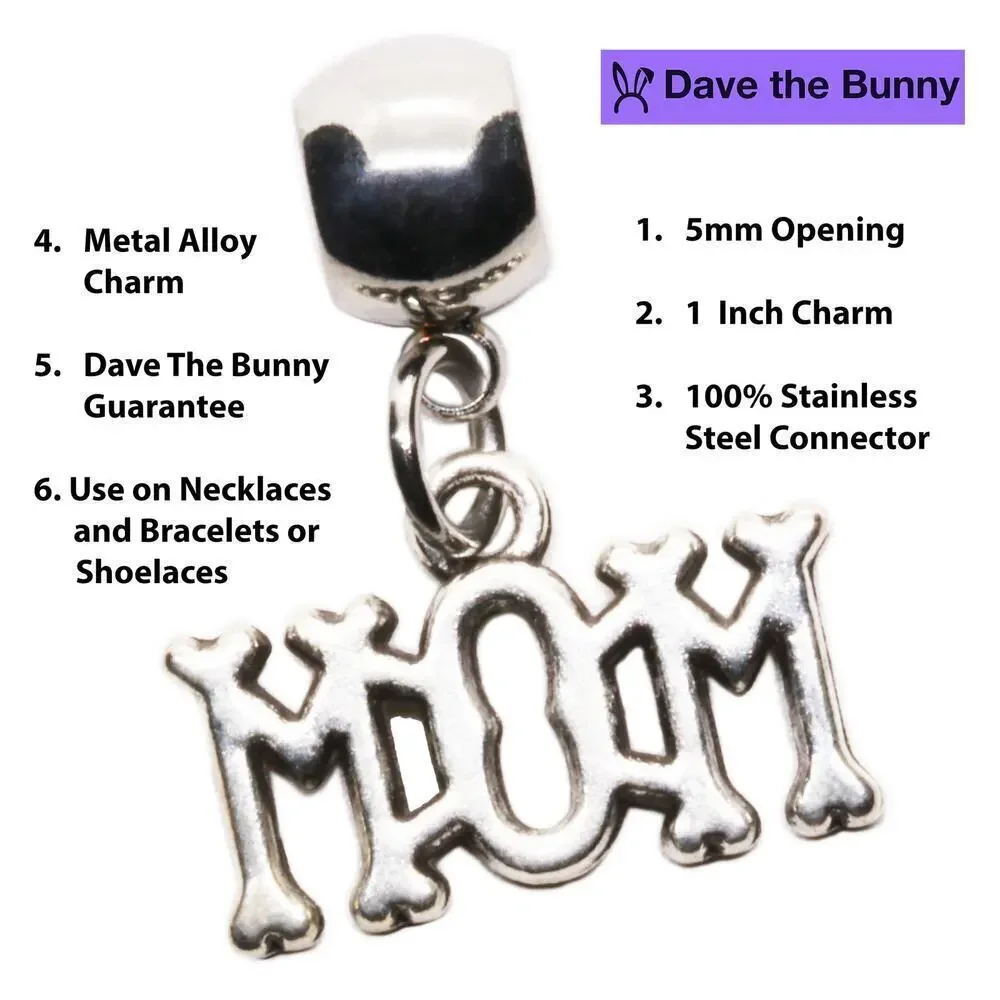 Silver Tone Mom Pendant Necklace For Everyday Style, Sentimental Jewelry Gifts